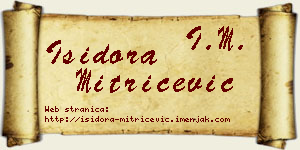 Isidora Mitričević vizit kartica